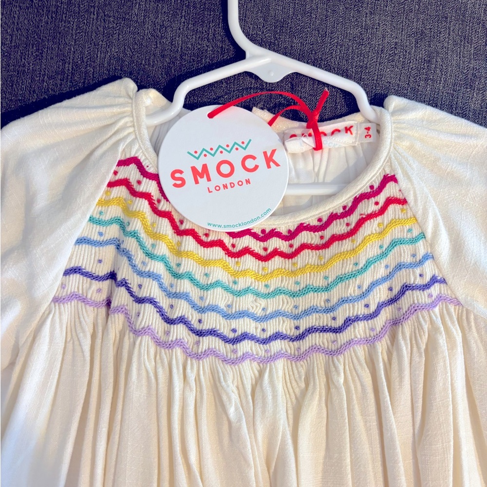NWT Kids Dress - Cream with Rainbow Accents